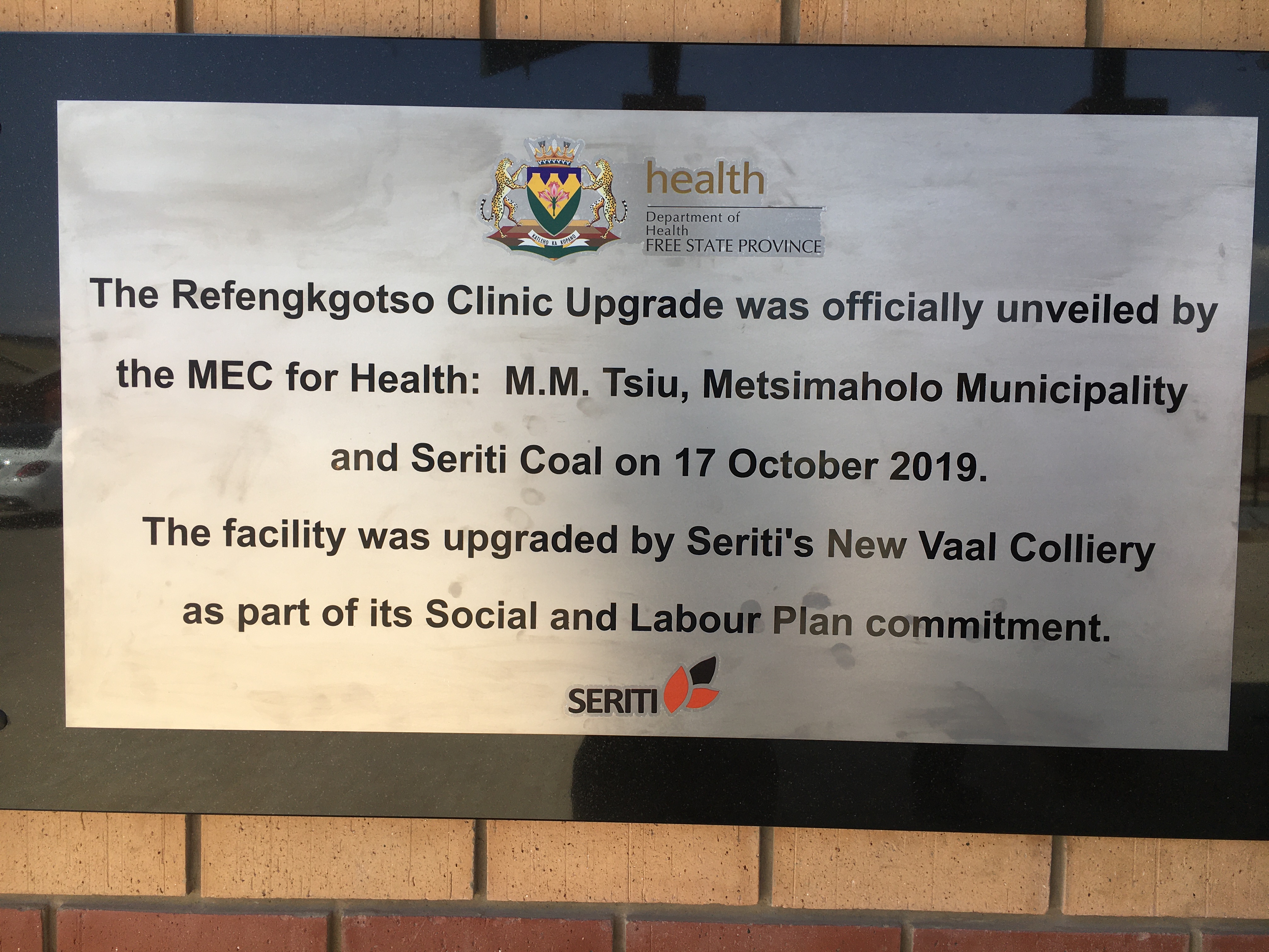 Official opening Of Refengkgotso Clinic